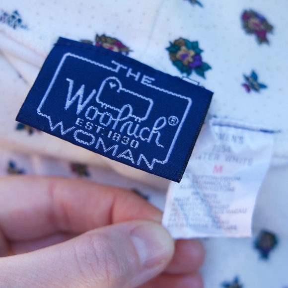 Vintage 90's Woolrich Woman 100% Cotton Winter Floral Turtleneck Long Sleeve M - Picture 13 of 14